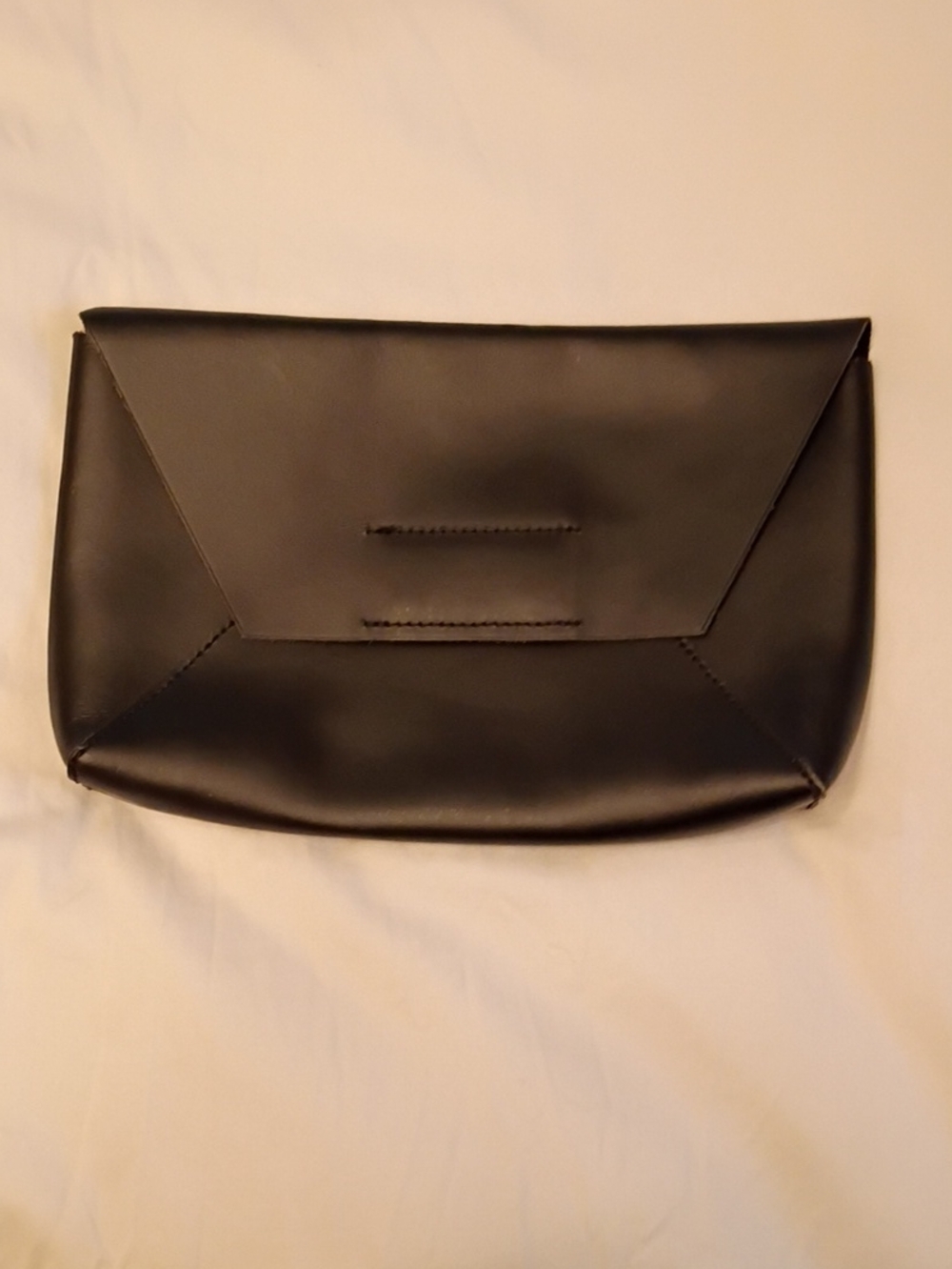 J. Crew Black Leather Envelope Clutch